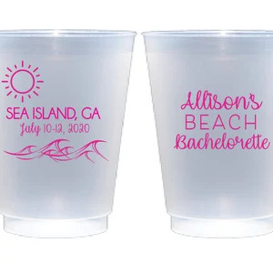Sea Island Bachelorette Party Cups, Beach Bachelorette Party, Bachelorette Party, Personalized Ba... | Etsy (Global)