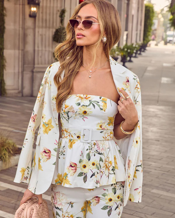 Honey Morning Floral Print Blazer | VICI