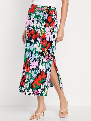 High-Waisted Midi Slip Skirt | Old Navy (CA)