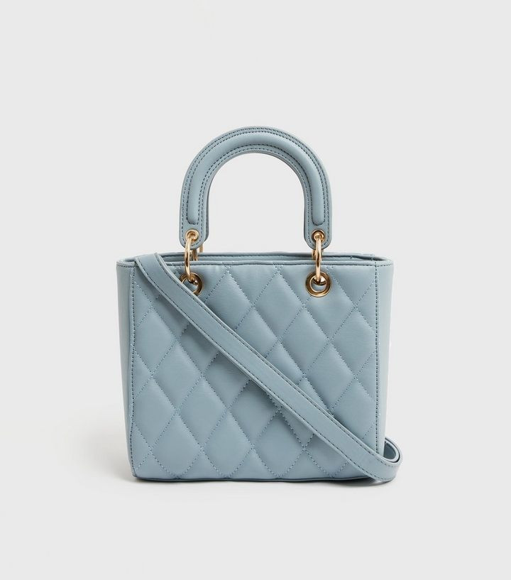 Pale Blue Quilted Leather-Look Cross Body Bag
						
						Add to Saved Items
						Remove from S... | New Look (UK)