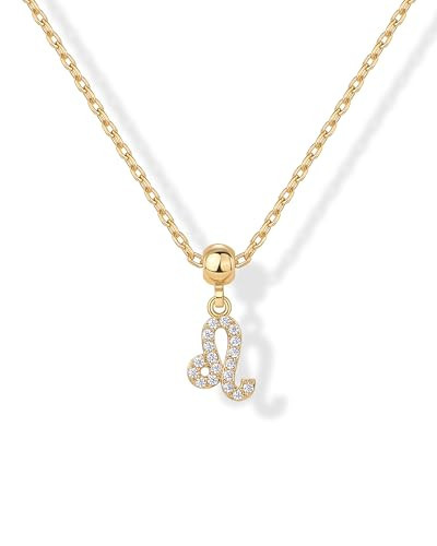 PAVOI Yellow Gold Plated Dainty Astrology Gold Charm Necklace for Women - Hypoallergenic Adjustable Chain Initial Necklaces for Women - Trendy Pendants Zodiac Signs Charms Jewelry Gift - Leo | Amazon (US)