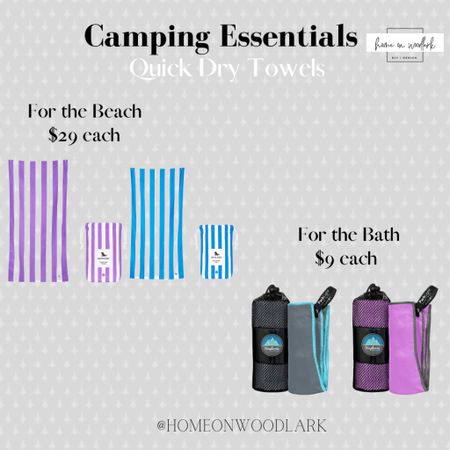 When we camp, I will forever use quick dry towels for showers and the beach because it saves so much time.  

These quick dry beach towels by Dry Dock are great for boating as well.  Love the Euphoria bath towels for camping as they come in a variety of colors.  

Camping towels, boating towels.  

#LTKfamily #LTKSeasonal #LTKunder50