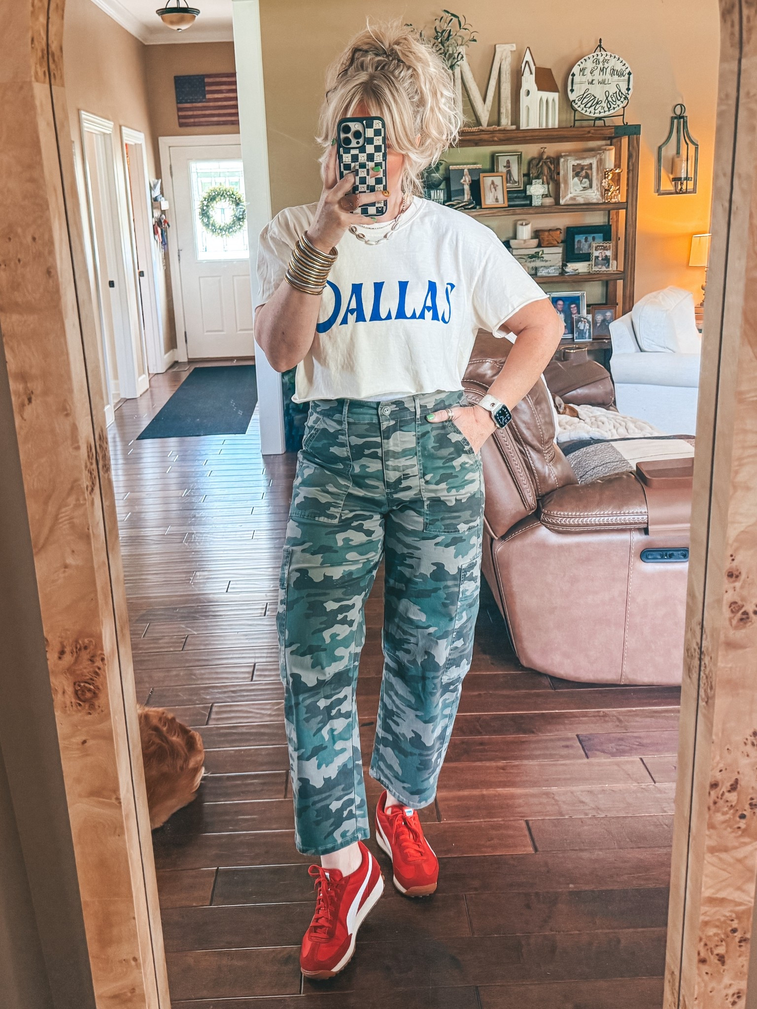 My Sunday fit! 
Tee - size L & ✂️
Camo pants - size 8
Sneaks - sized down 


#LTKOver40 #LTKFindsUnder50 #LTKStyleTip