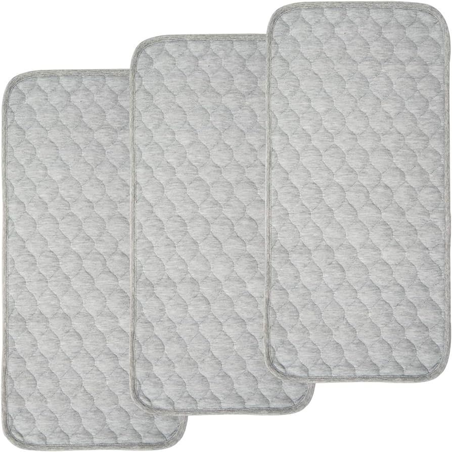 BlueSnail Bamboo Quilted Thicker Waterproof Changing Pad Liners, 3 Count (Gray) | Amazon (US)