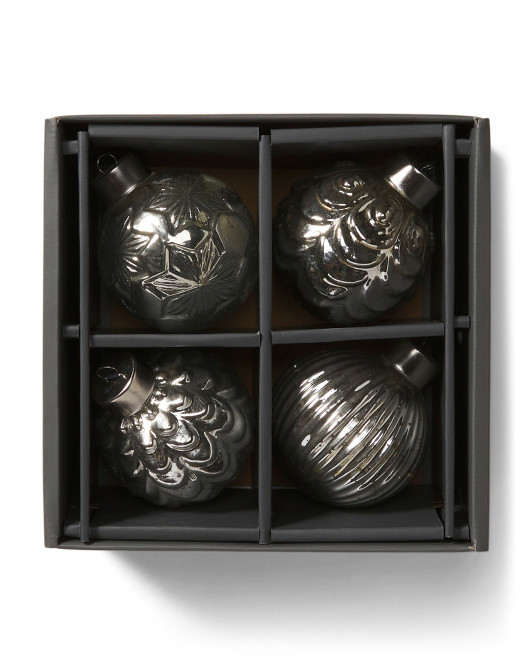 4pc 4in Led Glass Ornament Set | TJ Maxx