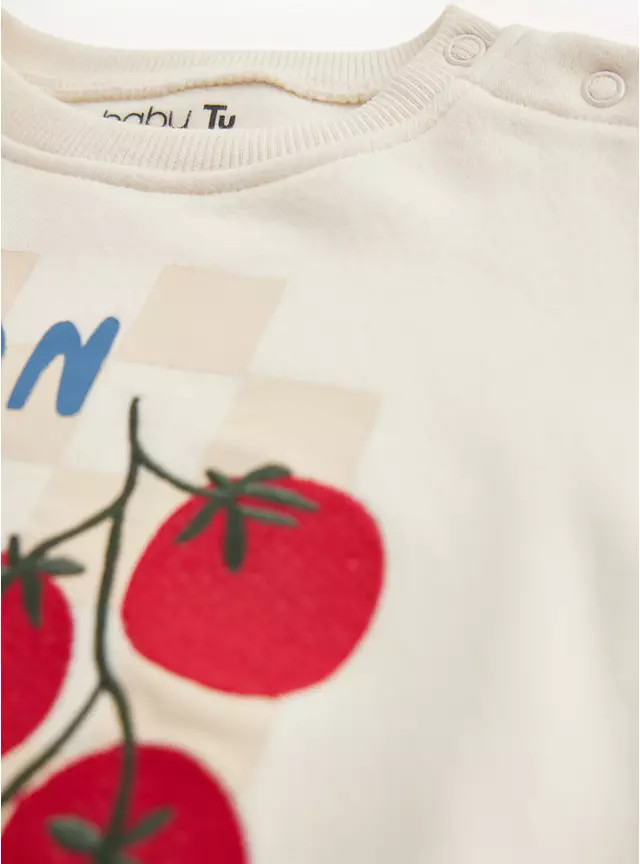 Cream Tomato Print Sweatshirt 6-9 months | Tu Clothing