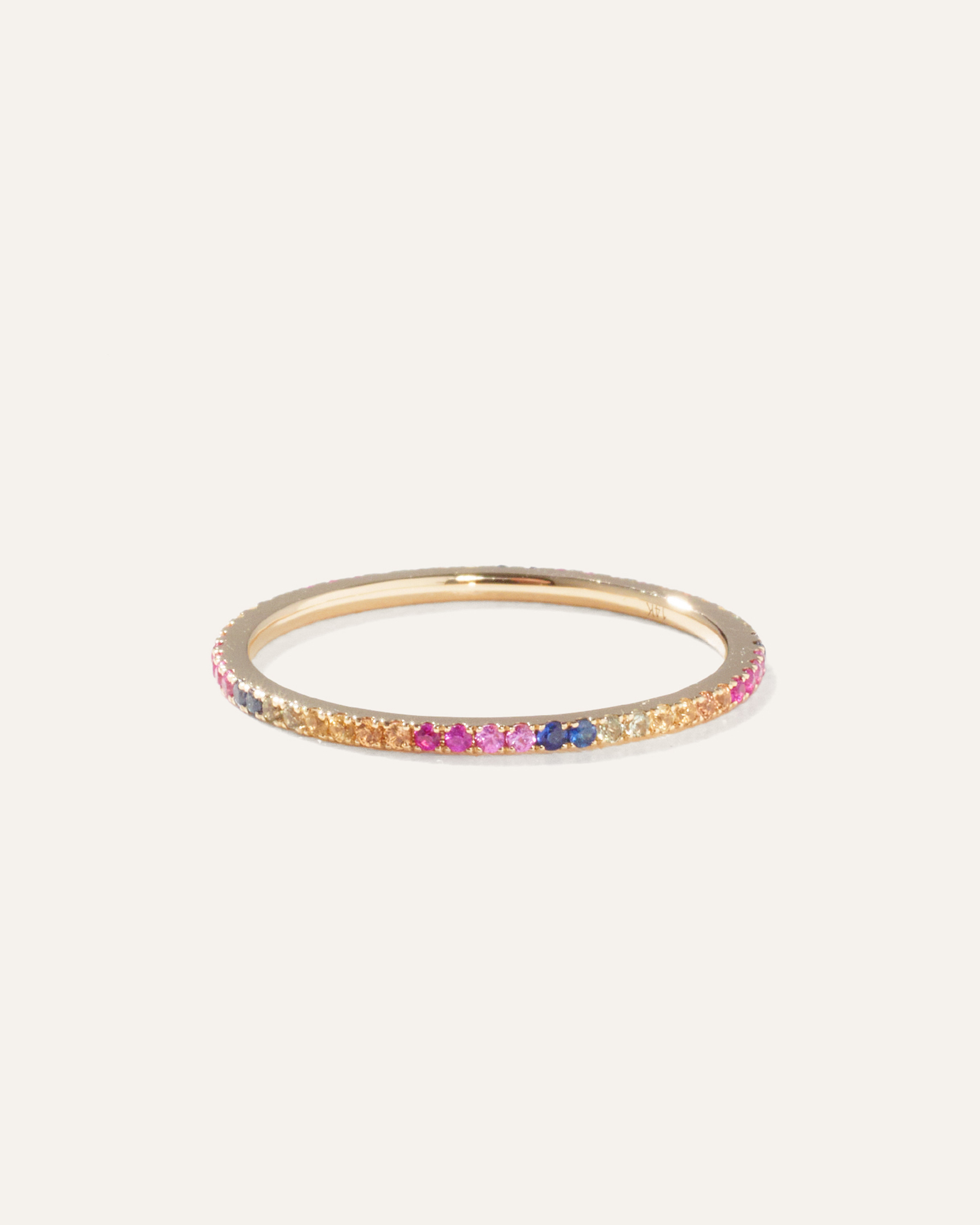 14K Gold Pave Sapphire Rainbow Band | Quince
