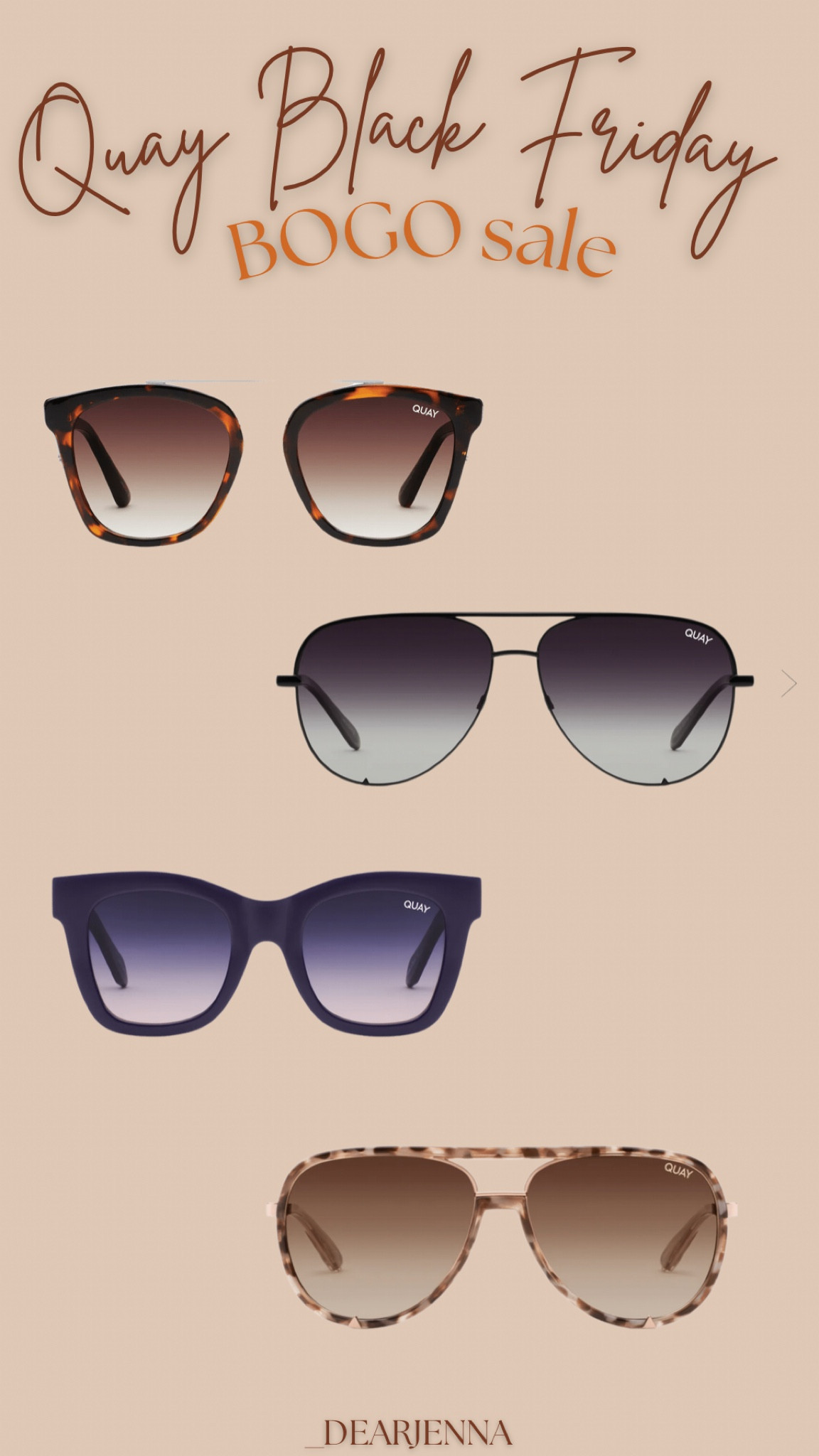 Quay Australia’s Black Friday deals are live! Buy one, get one free this weekend only. Grab those glasses while they are BOGO. Glasses make the best gifts for all those in your life! 

#LTKGiftGuide #LTKHoliday #LTKCyberweek