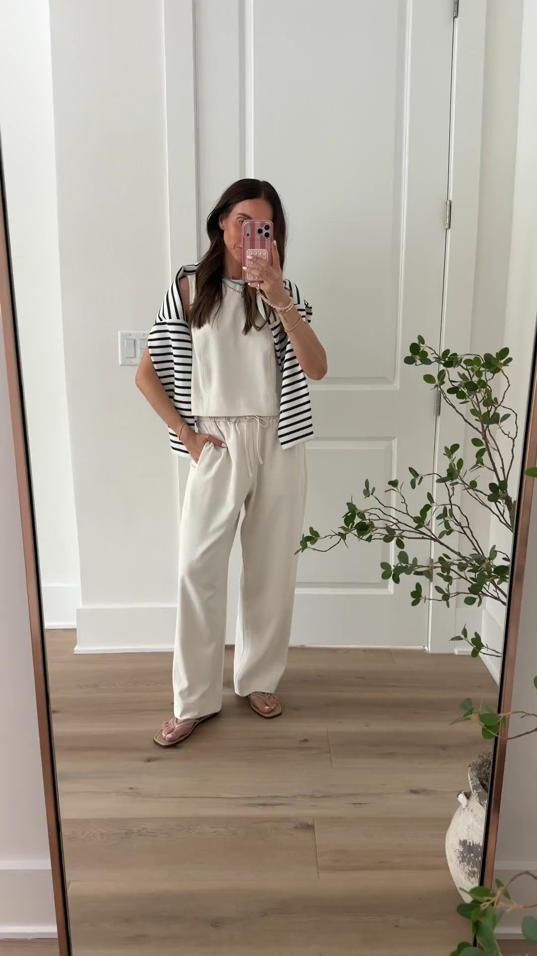 This matching set is the definition of effortless. The relaxed fit is incredibly comfortable, but still looks polished and put together. I love it styled with simple sandals and a striped sweater draped over the shoulders for that easy coastal-inspired look.

XS top, S bottoms
Code ANNAMXSPANX 

Matching set, Travel outfit, Neutral style, Resort wear, Comfortable fashion, Coastal chic, Vacation outfits, Everyday style, Lounge set, Elevated basics, Summer wardrobe, Casual outfit ideas, annabrstyle

#LTKootd #LTKOver40 #LTKSeasonal