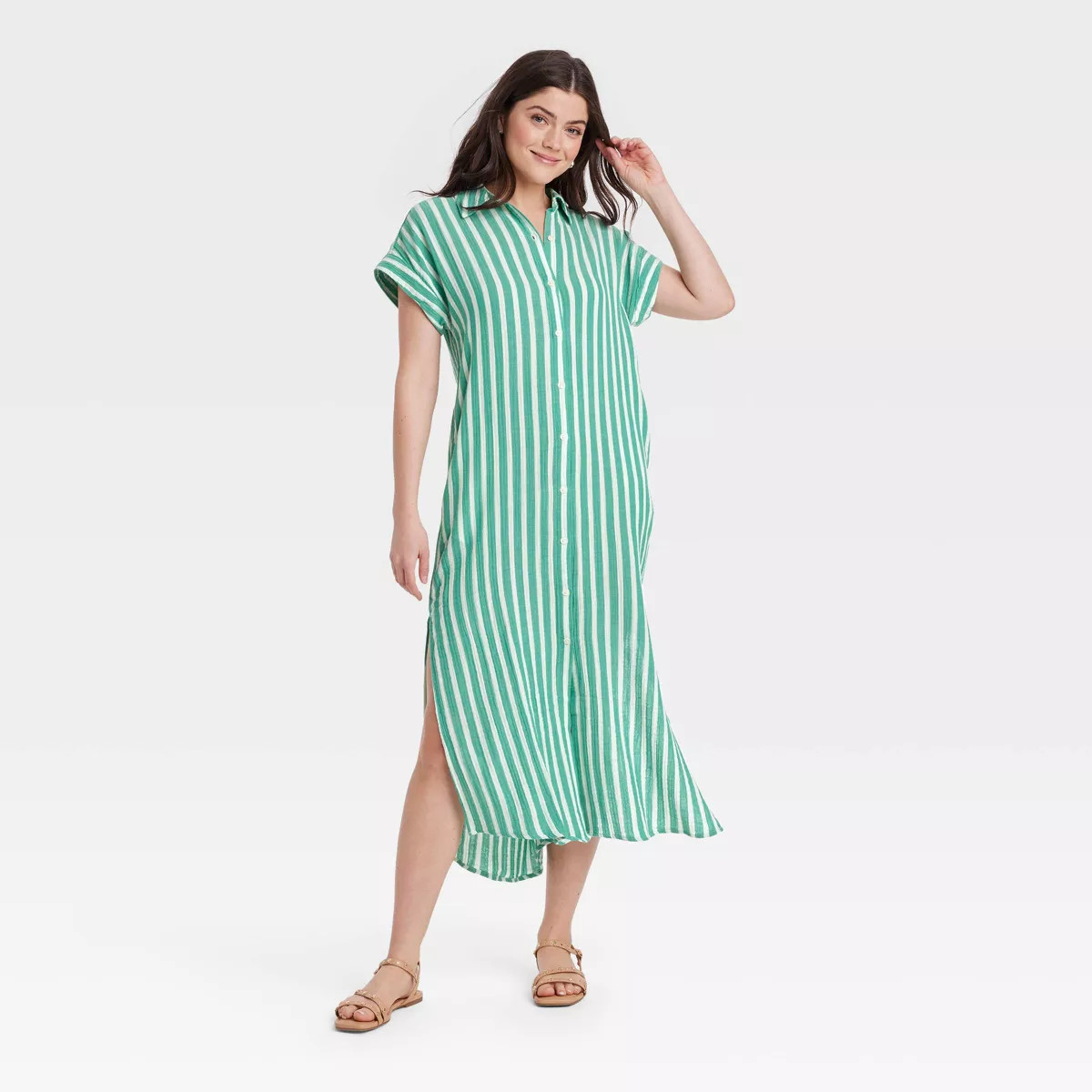 Women's Gauze Button-Front Maxi Shirtdress - Universal Thread™ | Target