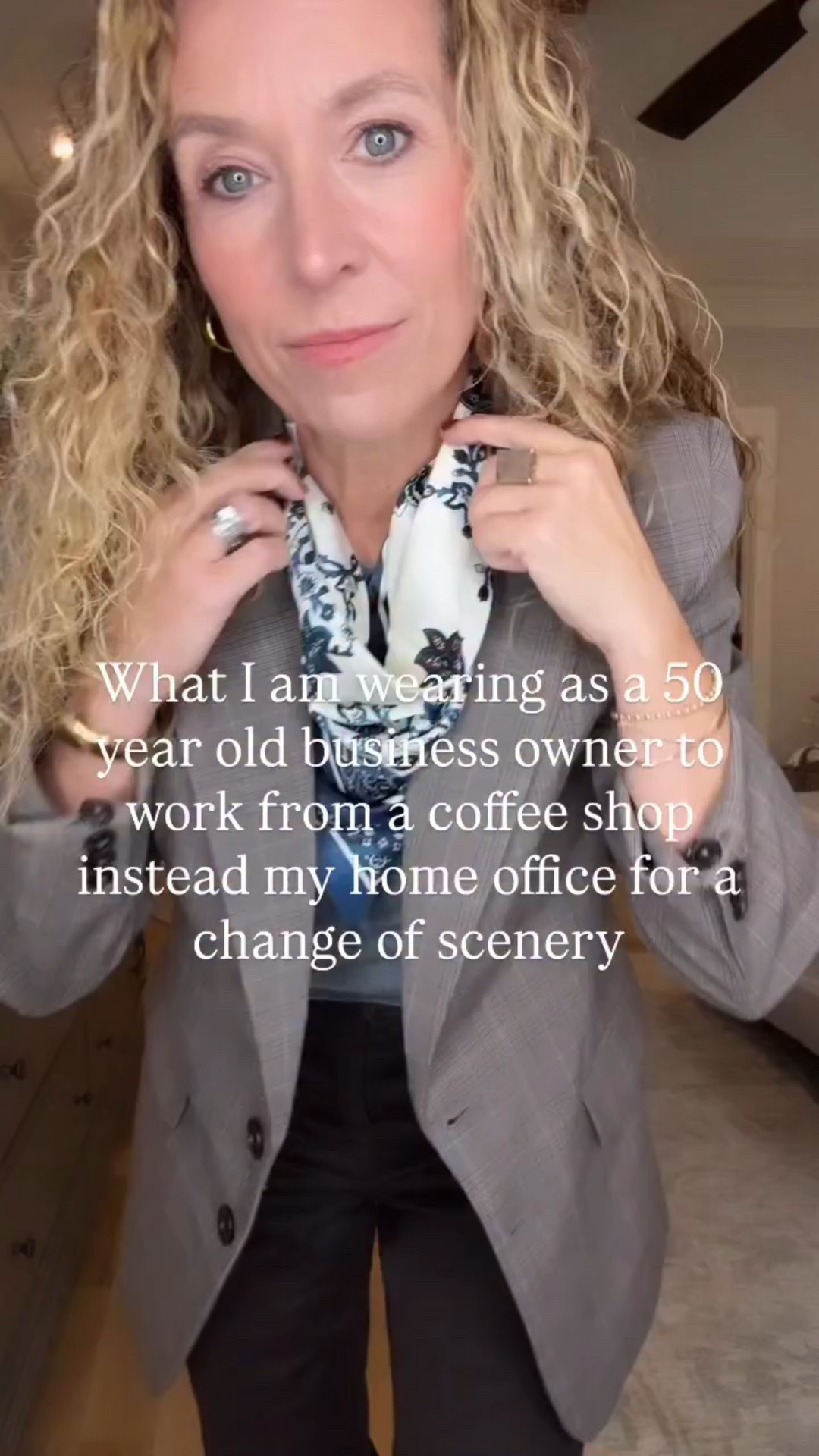 Sometimes you just need to change up your scenery and work from a coffee shop instead of your office!

Every now and then I need a fresh new space for fresh new ideas!  And of course a cute fall outfit doesn't hurt!

These chocolate brown jeans are perfect for fall.  They are technically a crop length but on my 5'1" frame they are full length!  But with the raw hem I may cut them!  TBD!😊

Add a blazer and scarf and you've got a classic but also trendy look for fall!!

Comment shop for links!! And tell me where your favorite spit is to work when you need a change of scenery!

#greenvillesccontentcreator #fashionover40 #midlifestyle #styleover50 #mango #fallootd #workfromhome #workfit