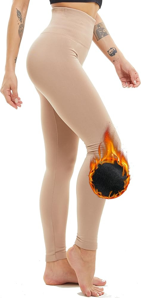Fleece Lined Leggings Women Thick High Waisted Leggings Winter Warm Tights | Amazon (US)