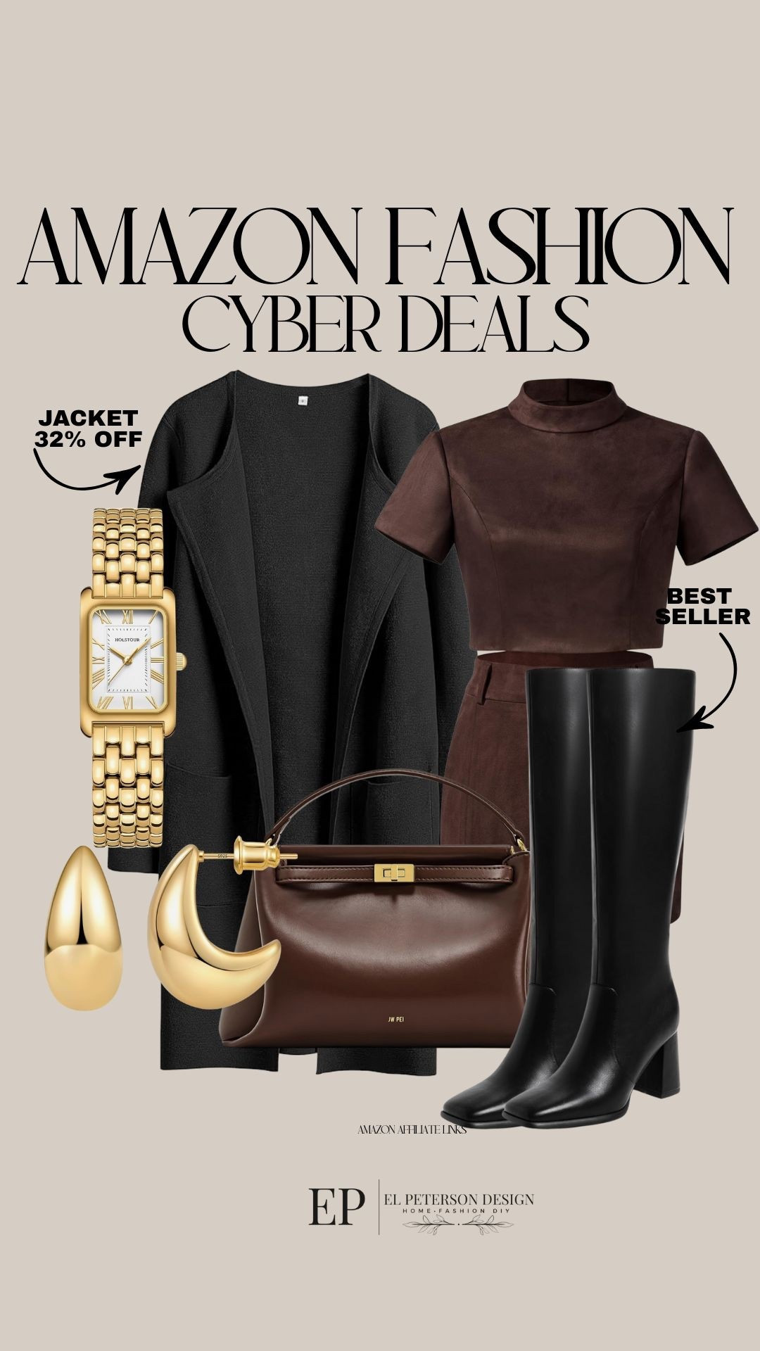 Amazon Cyber Deals 
Jacket
2 piece outfit
Knee high boots
Watch
Earrings
Purse 

#LTKCyberWeek #LTKFindsUnder100 #LTKFindsUnder50