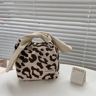 Cow Print Lunchbox Bag Leopard - Brown & Beige - One Size | YesStyle Global