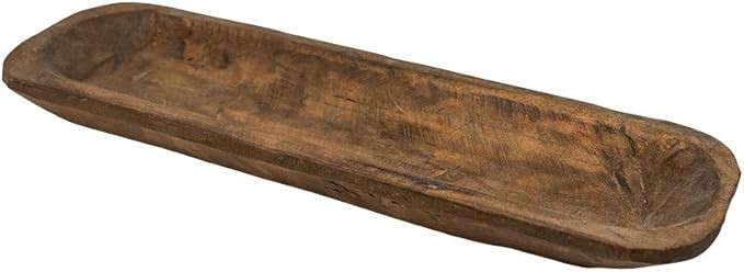 RELODECOR Long Wooden Dough Bowls For Decor Centerpiece, Hand Carved Rustic Wood Dough Bowl Bague... | Amazon (US)