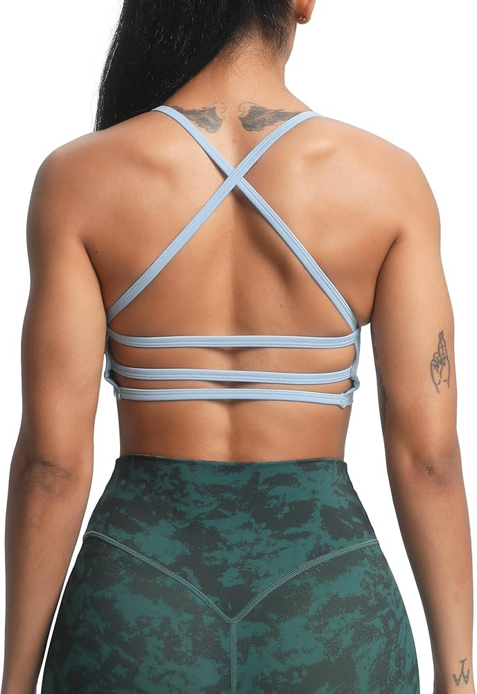 Aoxjox Women's Workout Sports Bras Fitness Amor Low Impact Bra Yoga Crop Tank | Amazon (US)