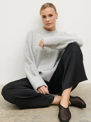 Camille Oversized Borg Jumper - Grey | Pretty Lavish (UK)