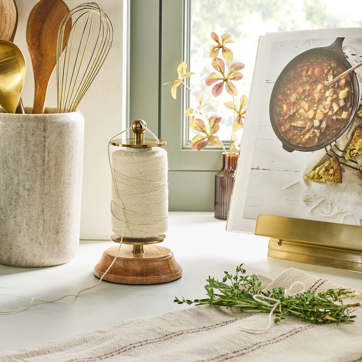 Wood and Brass Finish Twine Holder - Hearth & Hand™ with Magnolia | Target