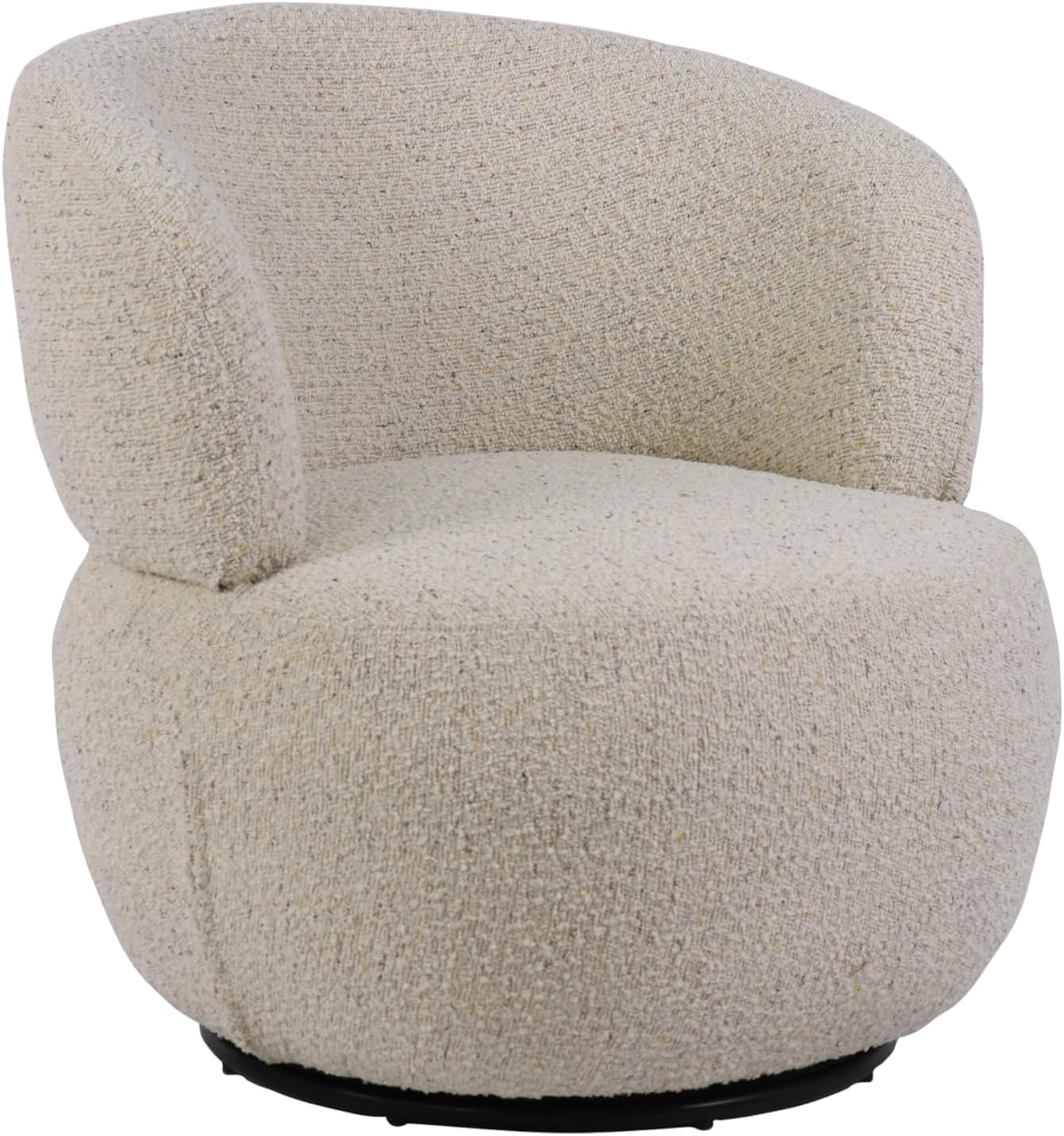 Creative Co-Op Bouclé Fabric Upholstered Swivel Chair, Cream | Amazon (US)