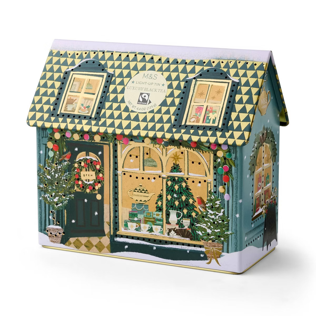 M&S Luxury Gold Tea Light Up Tin - 4.4oz | Target