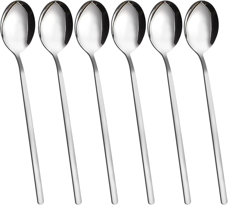 VANRA Soup Spoons Long Handle for Eating 8.5 inch Korean Soup Spoons Set of 6 Silverware 18/8 Sta... | Amazon (CA)