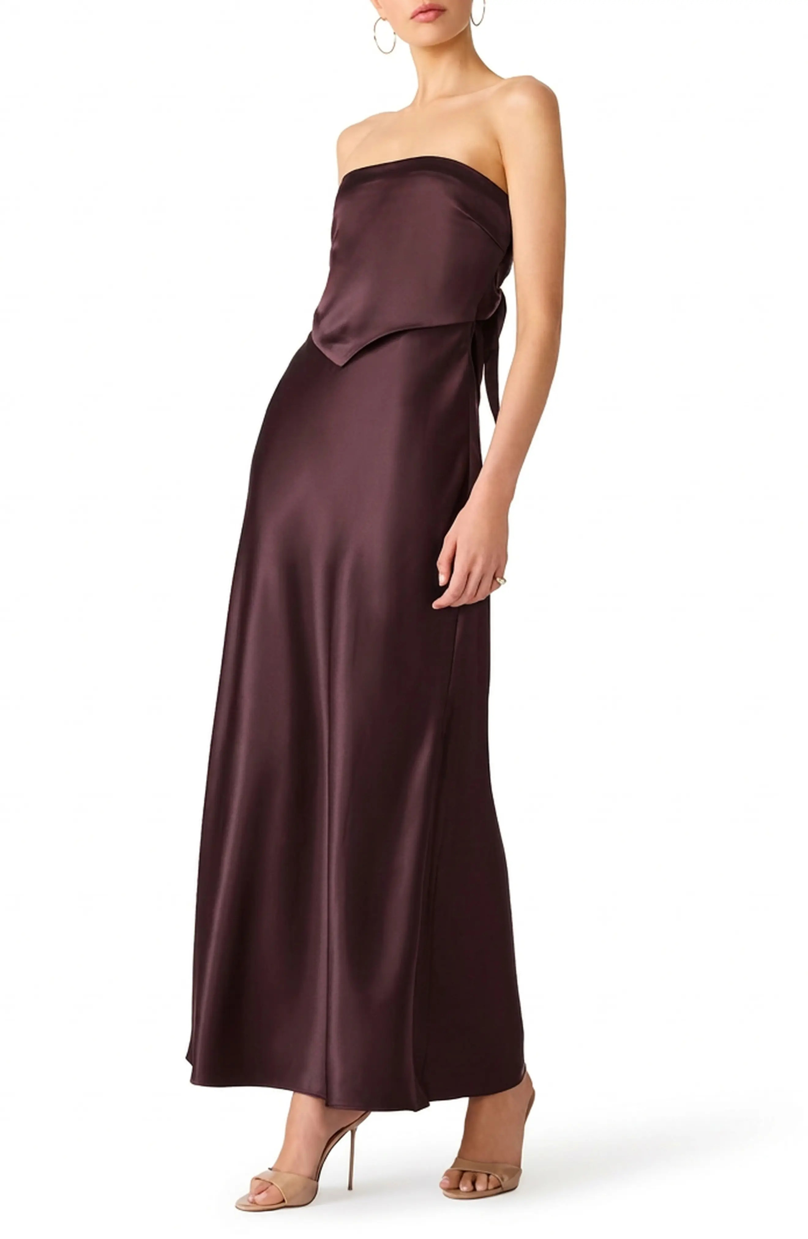 Steve Madden Elaia Satin Tie Back Strapless Dress (Women) | Nordstrom | Nordstrom