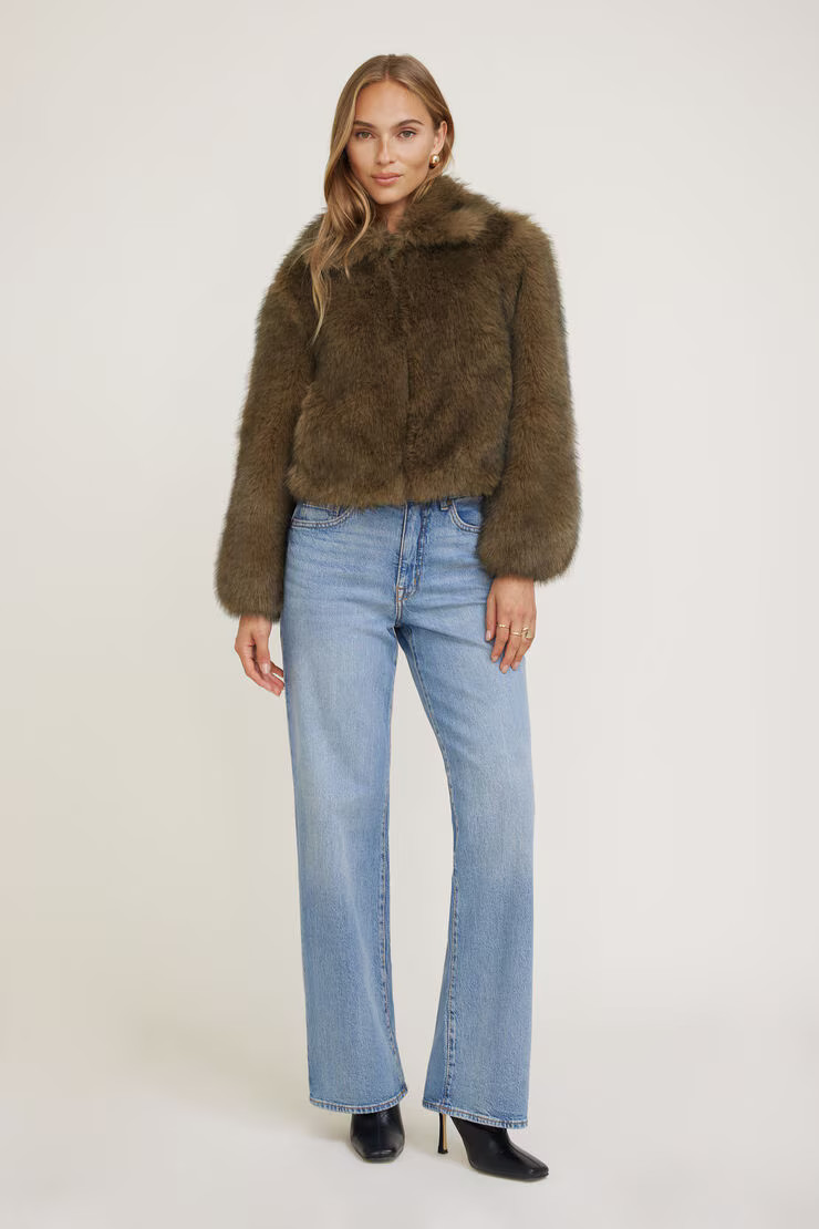 Zipped Faux Fur Jacket | Dynamite Clothing