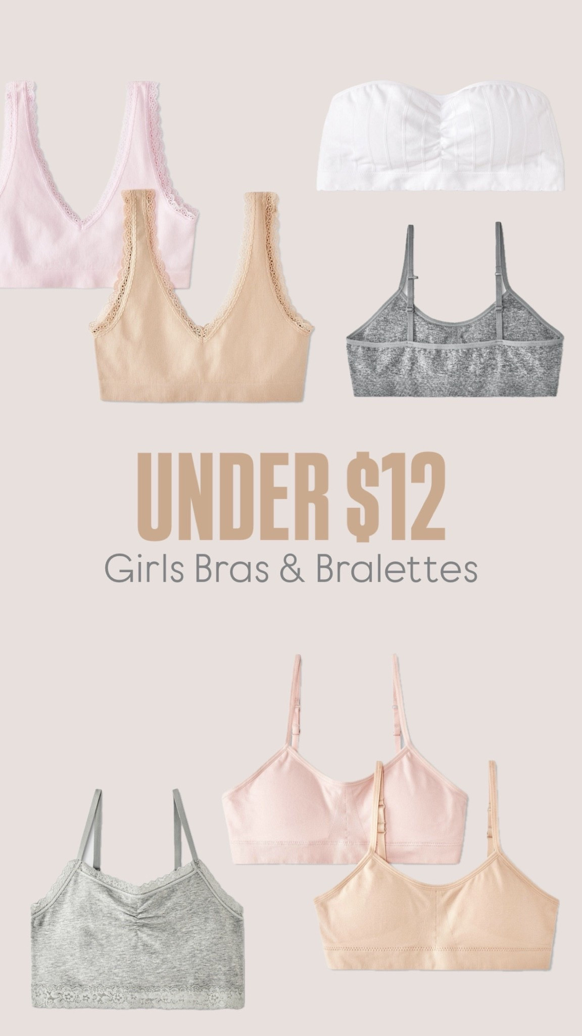 Under $12 girls bra & bralettes