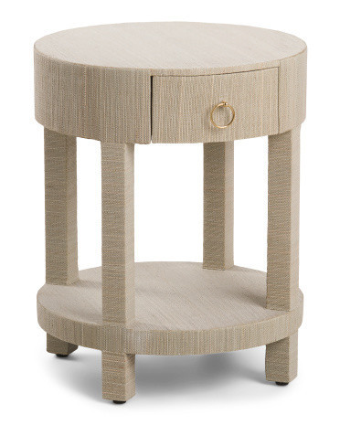 Two Tone Raffia Side Table | TJ Maxx