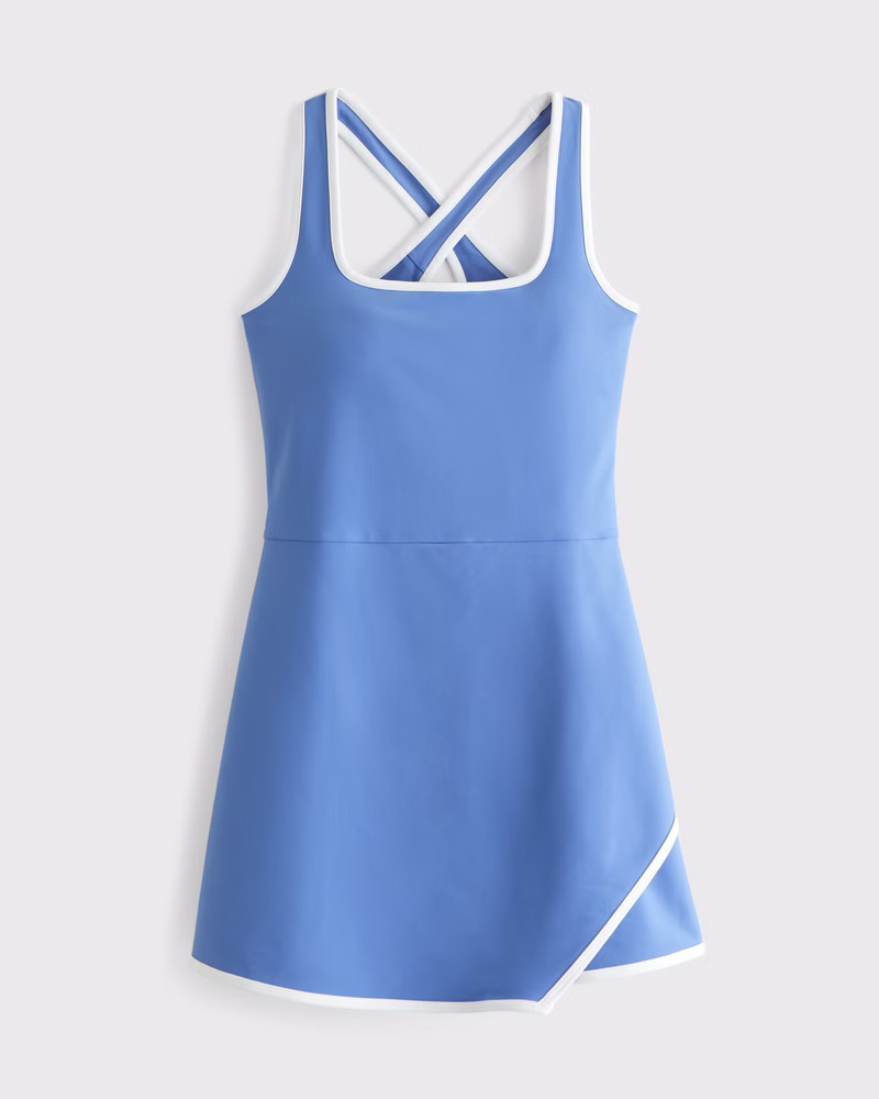 Abercrombie & Fitch Women's YPB sculptLUX Cross-Back Mini Dress in Dark Periwinkle - Size XXS PETITE | Abercrombie & Fitch (US)