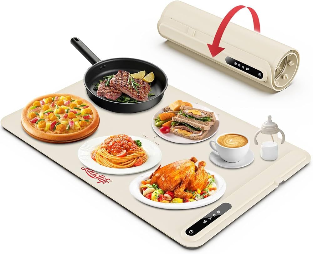 Electric Warming Tray with 3 Adjustable Temperature, Foldable Warming Mat for Food Features Full ... | Amazon (US)