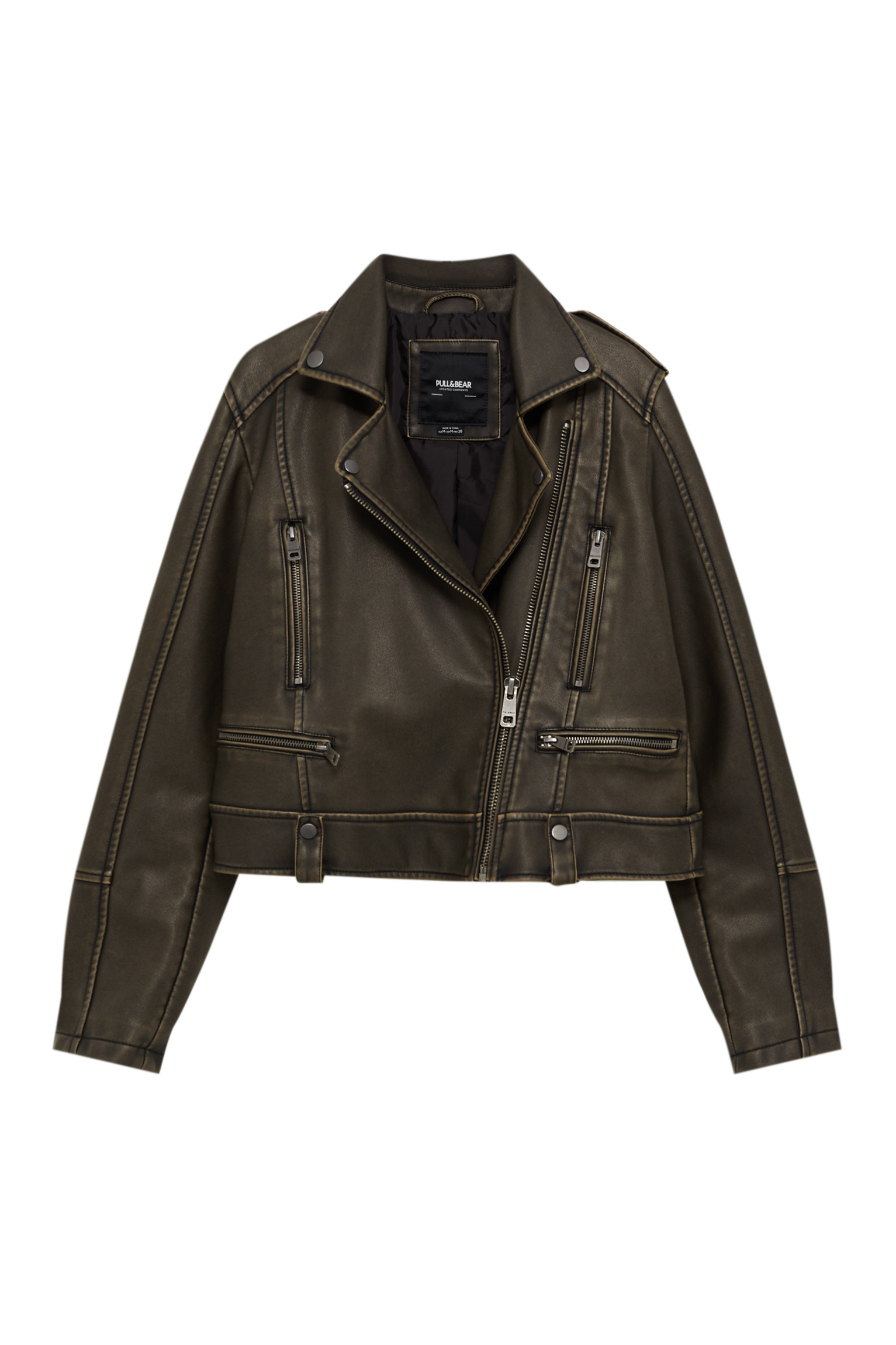 Faux leather biker jacket | PULL and BEAR UK