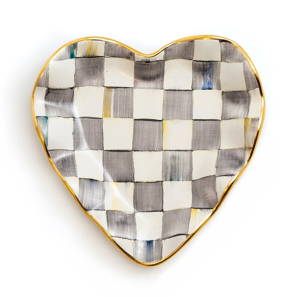 MacKenzie-Childs Sterling Check Fluted Heart Plate | MacKenzie-Childs