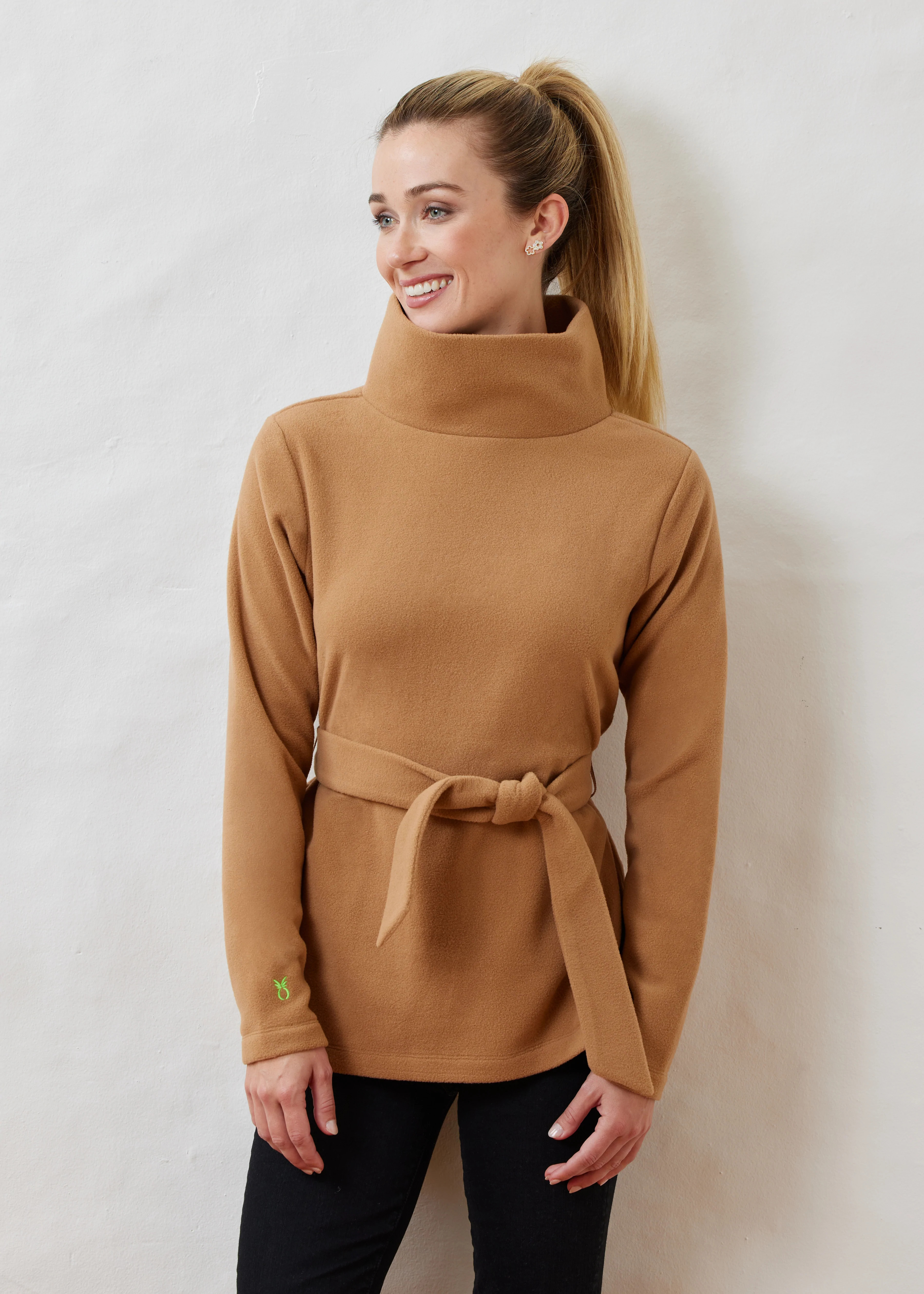 Mercer Turtleneck in Vello Fleece (Camel) | Dudley Stephens