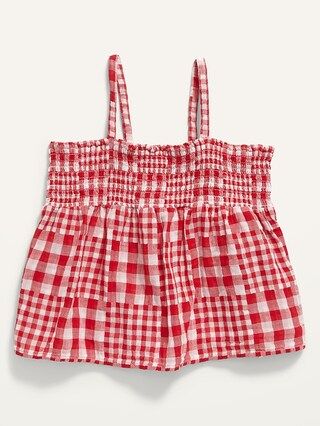 Gingham Smocked Double-Weave Cami Top for Girls | Old Navy (US)