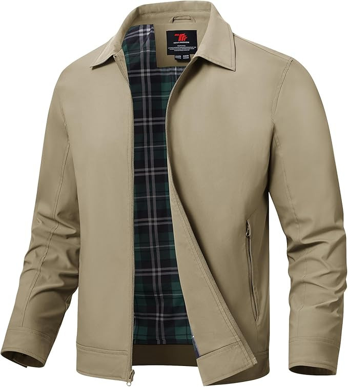 TBMPOY Men's Lightweight Jackets Casual Windbreaker Stylish Light Fall Spring Golf Work Dress Bus... | Amazon (US)