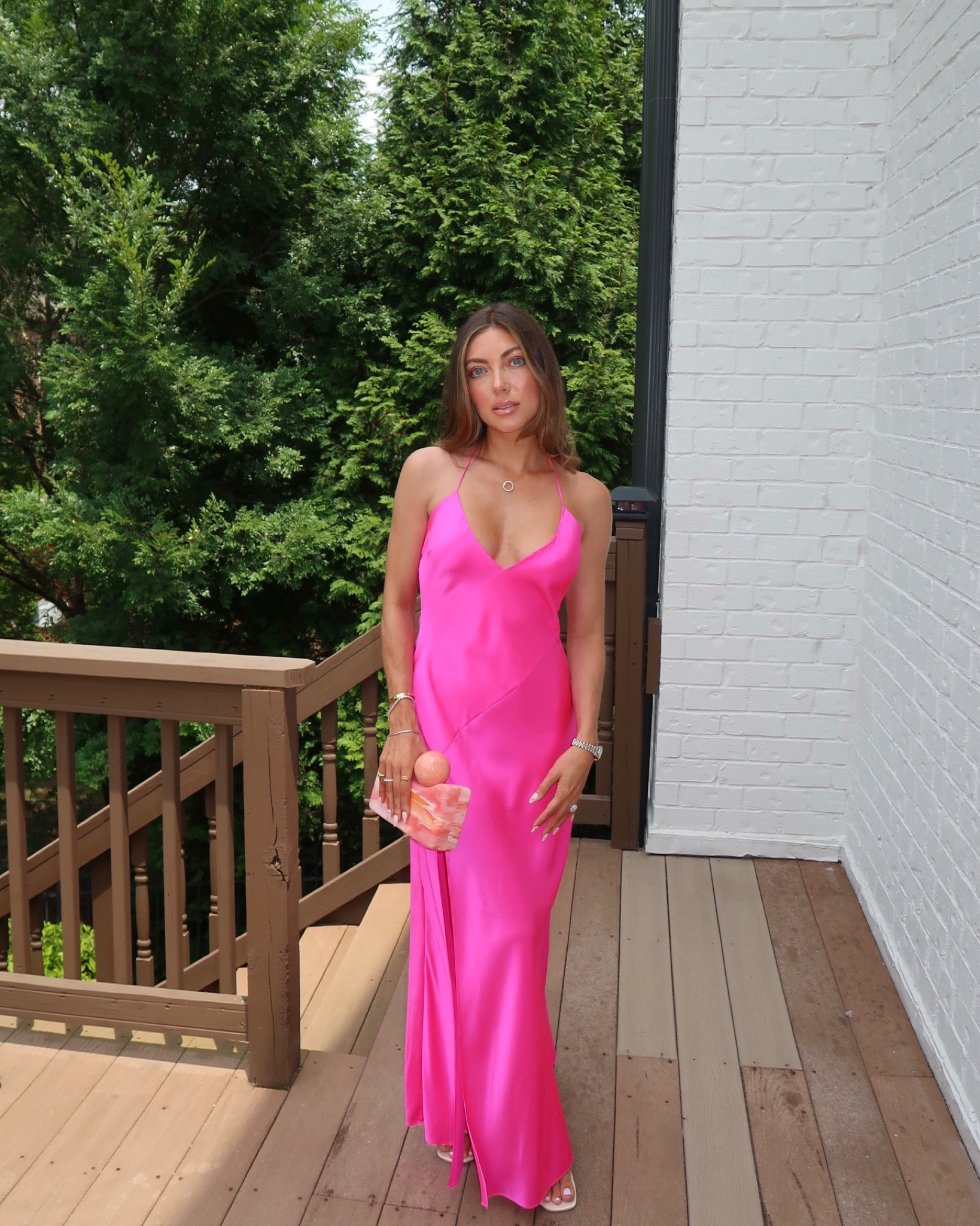 pink dress Barbie wedding guest dress maxi dress @sunnispencer small 