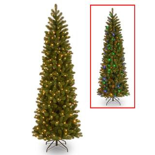National Tree Company 9 ft. Downswept Douglas Pencil Slim Fir Artificial Christmas Tree with Dual... | The Home Depot