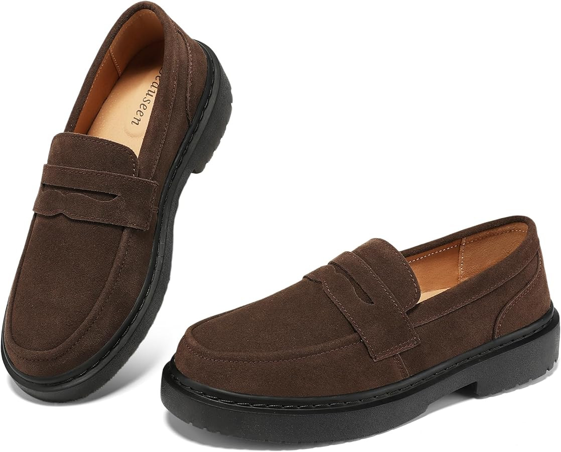 BEAUSEEN Women's Suede Penny Loafers Casual Lightweight Slip On - Comfortable Walking Shoes,Chic ... | Amazon (US)