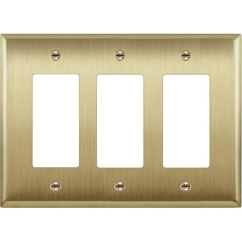 Rio Salto BRASS Metal Gold Triple Rocker Light Switch Wall Plate or Outlet Cover MID SIZE Wall Pl... | Amazon (US)