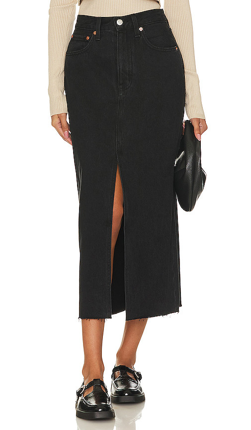 Alice Denim Midi Skirt in Underground | Revolve Clothing (Global)