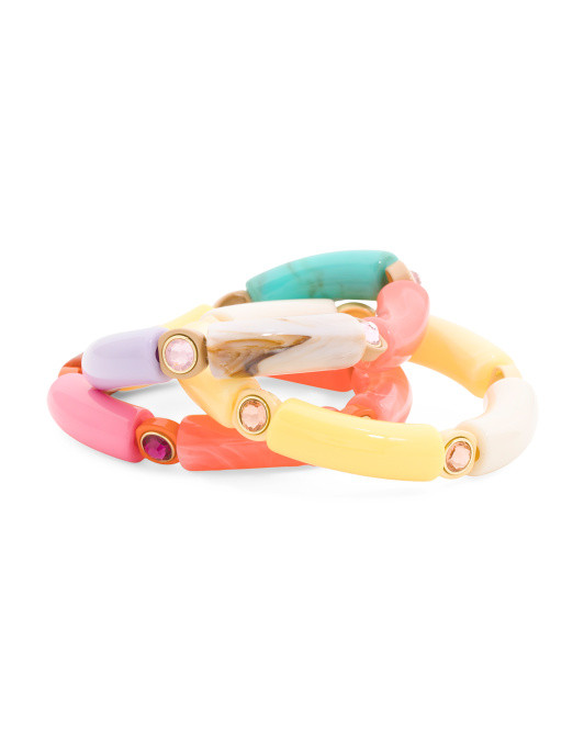 Made In Thailand Set Of 3 Colorful Stack Bracelets | TJ Maxx