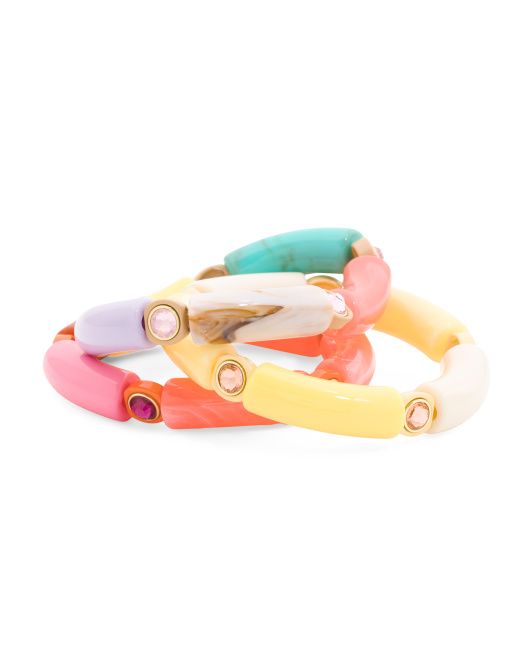Made In Thailand Set Of 3 Colorful Stack Bracelets | TJ Maxx