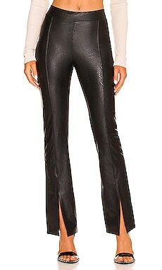 Commando Faux Leather Split Front Pant in Black from Revolve.com | Revolve Clothing (Global)