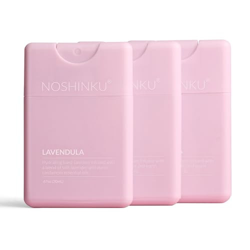Noshinku - Refillable Hand Sanitizer Lavendula 3-Pack, Travel Size Spray with Hydrating Botanical Oils, Natural Ingredients, All Natural Fragrances, Sugarcane Derived Alcohol, No Parabens, No Dyes | Amazon (US)
