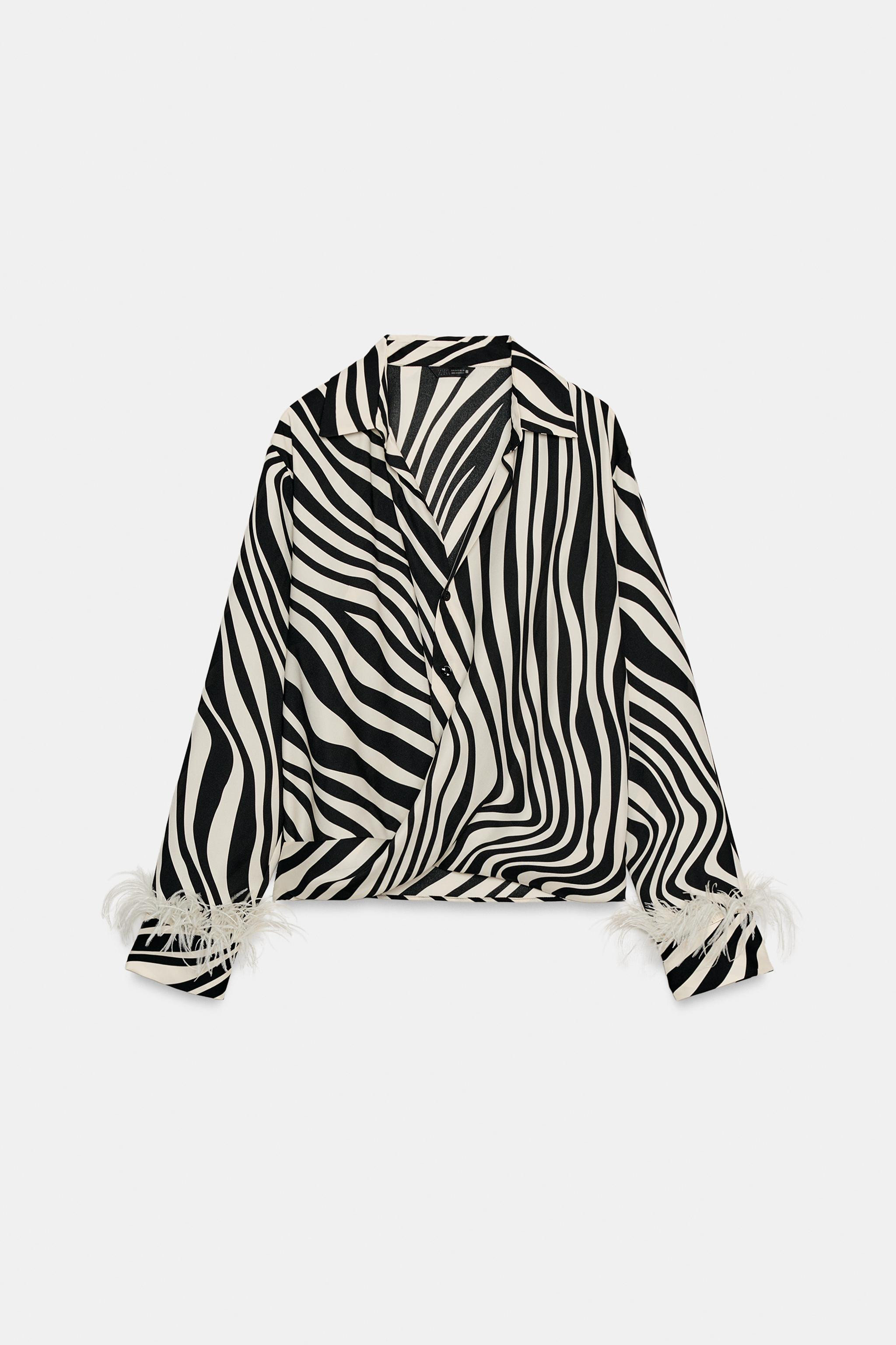 ANIMAL PRINT FEATHER SHIRT | Zara UK