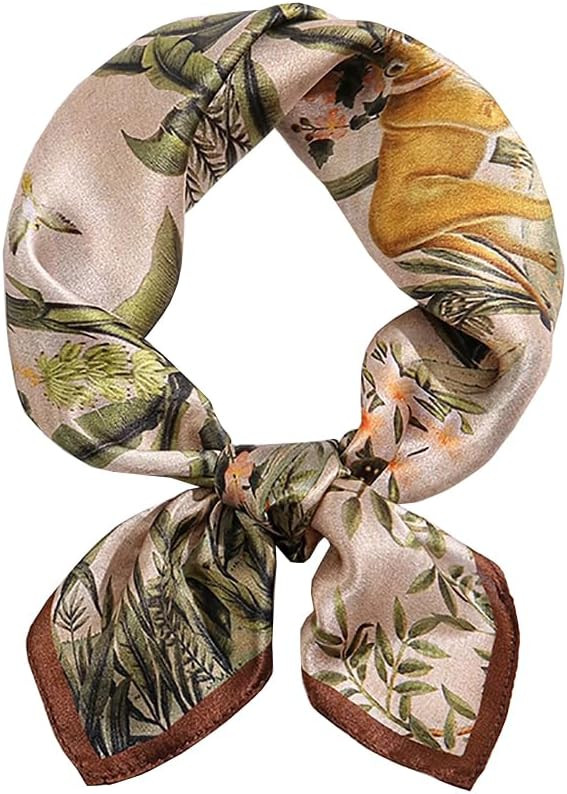 ANDANTINO 100% Pure Mulberry Silk Small Square Scarves -21'' x 21''- Digital Printed Neckerchief ... | Amazon (US)