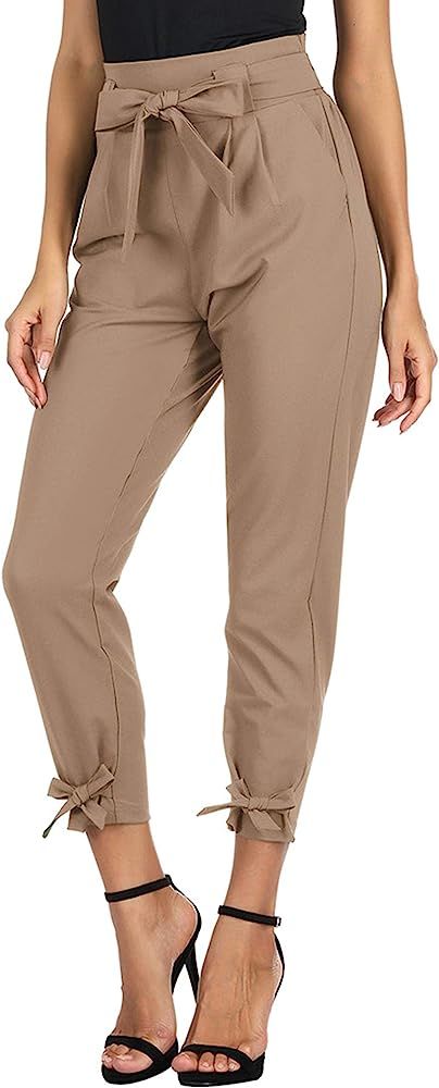 GRACE KARIN Womens Casual High Waist Pencil Pants with Bow-Knot Pockets for Work | Amazon (US)