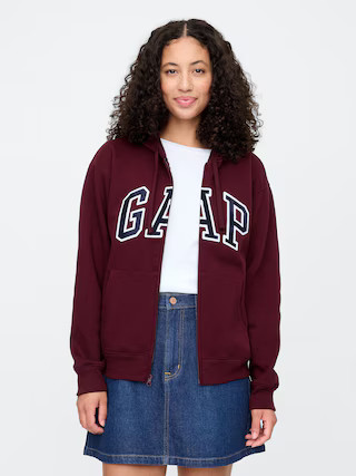 Relaxed Gap Logo Zip Hoodie | Gap Factory