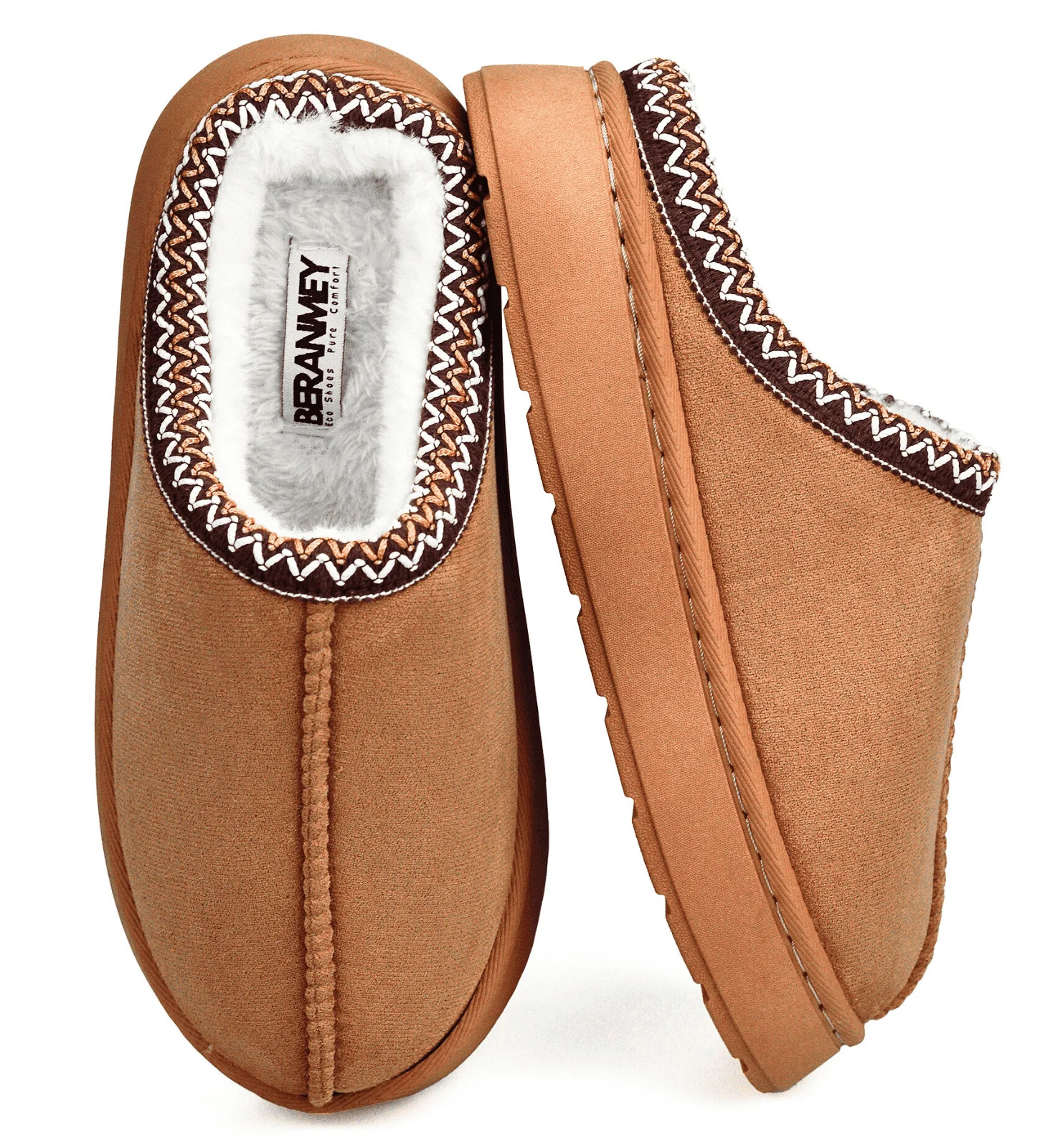 BERANMEY Cozy Platform Fuzzy Slippers for Women and Men Short Ankle Slippers with Anti-Slip Sole ... | Walmart (US)